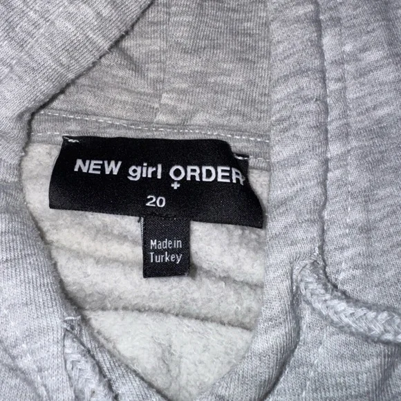 New Girl Order Gray Graphic Hoodie Size 20 / XXL - Picture 6 of 8